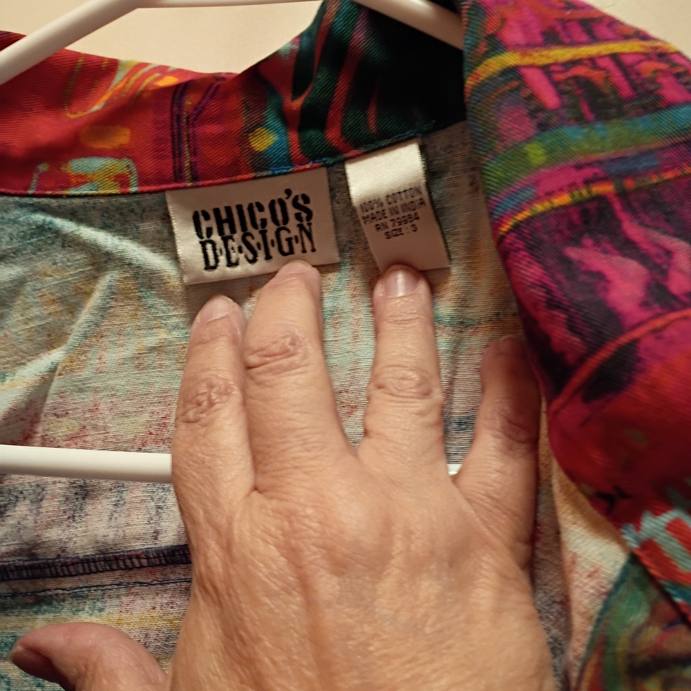 Chico's Multicolor Jean Jacket - Picture 3 of 3